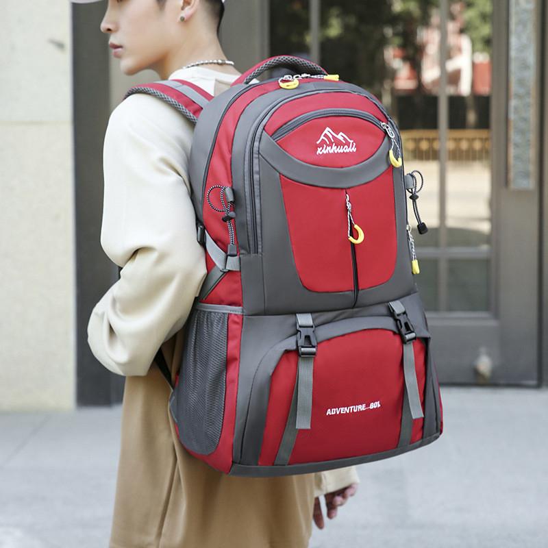 Outdoor Hiking Backpack 60l Waterproof Oxford Fabric For Camping Skiing Travel