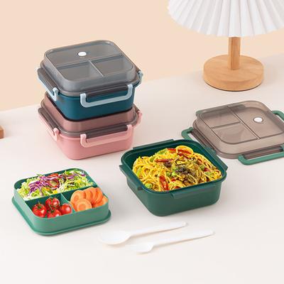 Divided Microwave Oven Bento Lunch Box for Kids Double Layer Lunchbox with Sealed Compartments Meal Prep Food Storage Containers