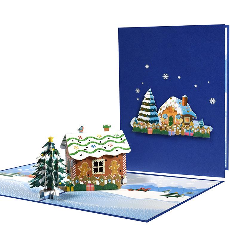 3D Pop-up Christmas Card with Custom Envelope and Hot Stamping