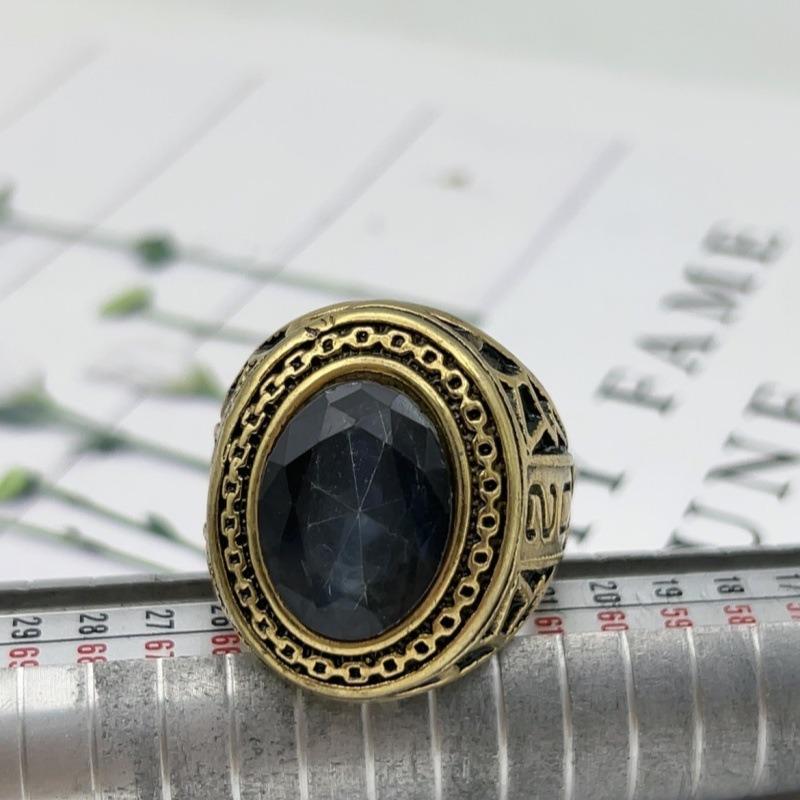

Vintage Oval Sapphire Signet Ring Set for Men Antique Copper Gold Plated Gothic Statement Zircon for Daily Wear and Gifting 11
