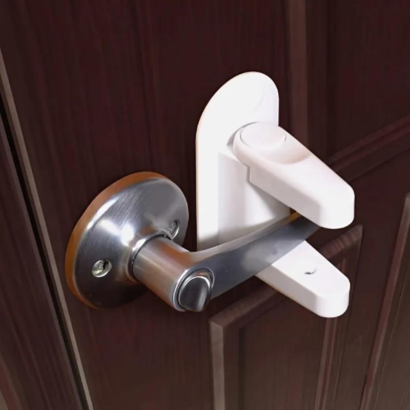 Multi-functional Door Lever Lock Childproof Door Lever Lock Rotation Proof Professional Door Adhesive Security Latch Universal