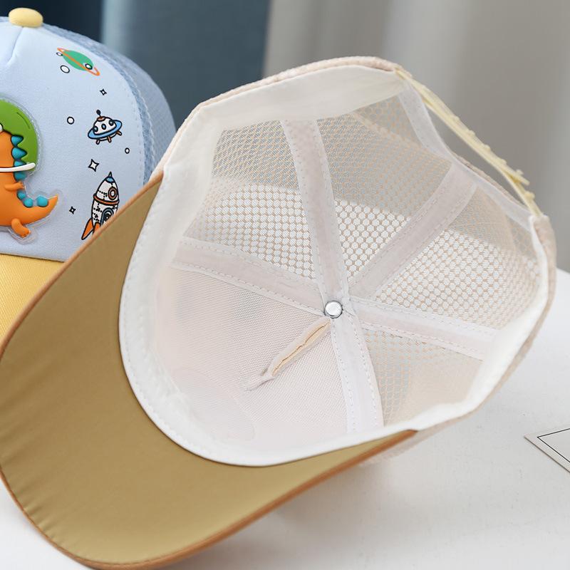 Baby Summer Baseball Cap Cartoon Dinosaur Breathable Mesh Children Sun Visor Hat Outdoor Boys Girls Adjustable Peaked Caps