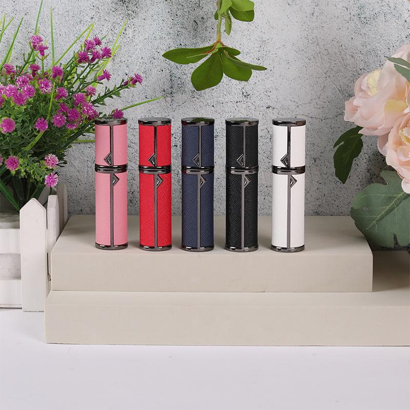 5ml High-End Leather Portable Perfume Refill Bottle with Bottom Filling Spray