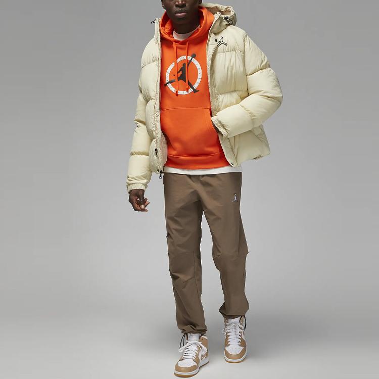 Jordan Flight MVP Logo Print Pocket Loose Hoodie Men hoodies Orange FB7050-817