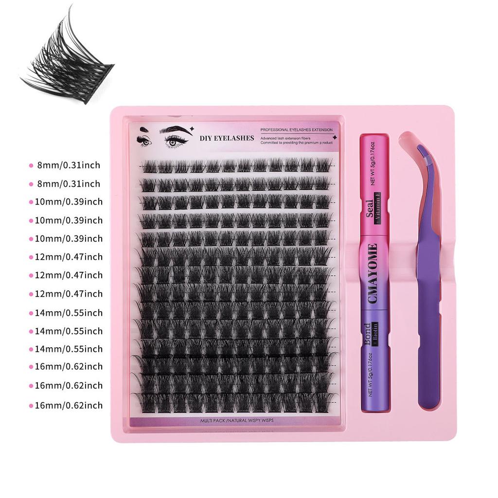 168 Clusters D Song Natural Thick Single Cluster False Eyelashes 8-16Mmdiy Segmented Multi-Haired Eyelashes