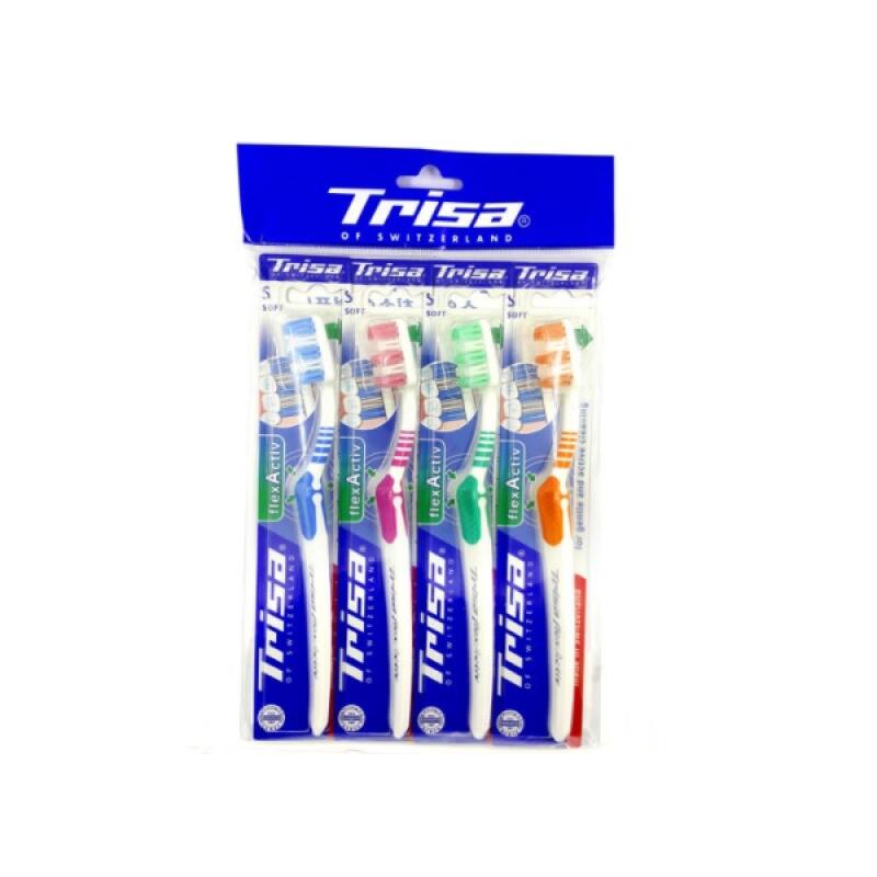 [2530] TRISA FlexActive Flexible Handle Toothbrush SOFT 4 pcs