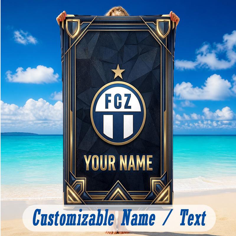 Beach Towel Custom Name Text, Quick Dry Large Towel For Beach HomeFC Zürich