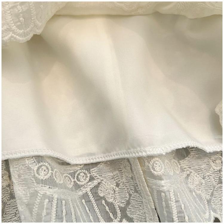 Spring Jacquard Embroidered Lace Shirt Chinese Style Long Sleeve Blouse Women Elegant Fashion Top