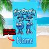 1pz Telo da Spiaggia Personalizzato Sei e Sette Cartoni Animati, Asciugatura Rapida Personalizzata con Nome per Bambini Adolescenti Vacanze al Mare