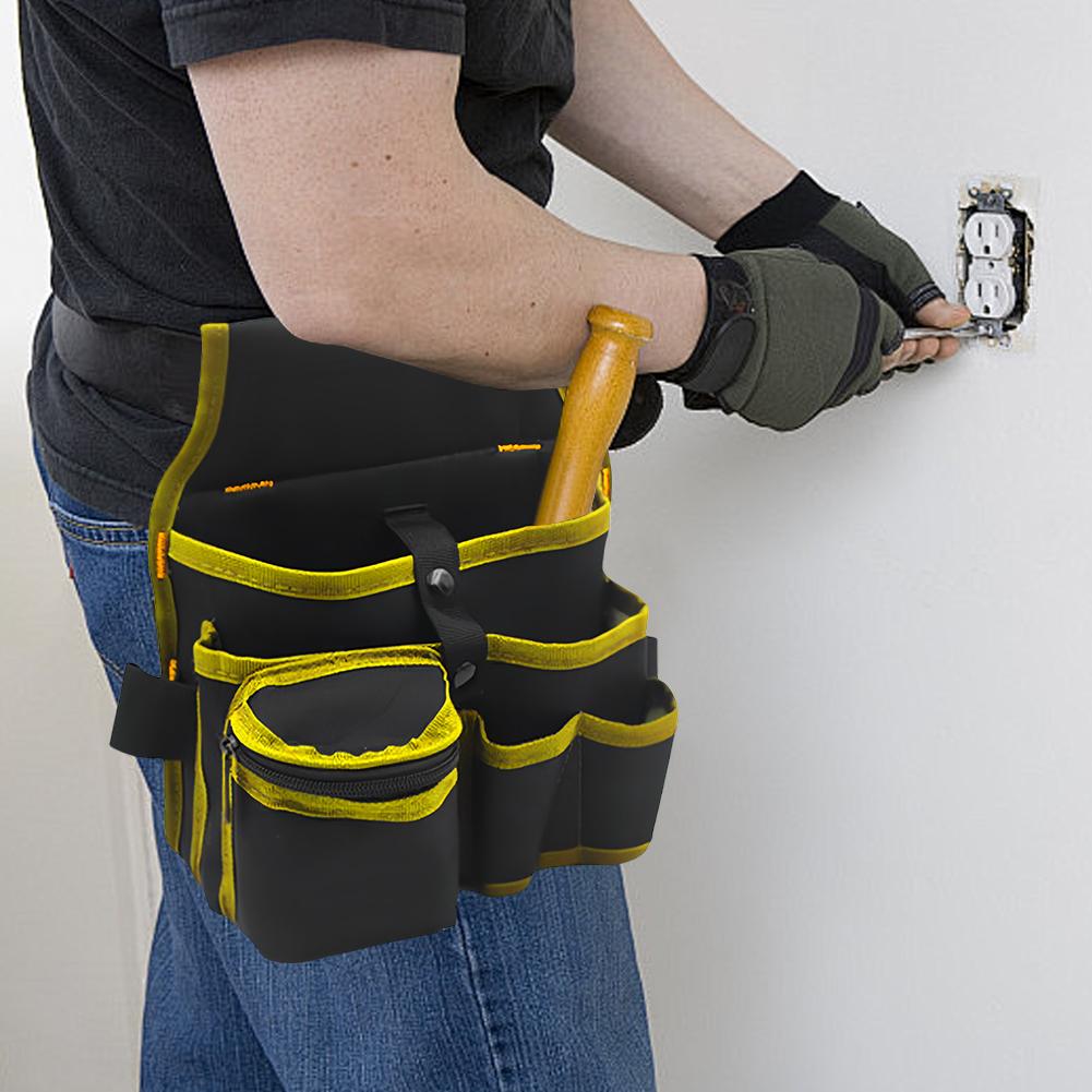Electrician Tool Pouch Adjustable Buckle Belt Multi-Pocket Organizer Tool Storage Bag for Electricians Handymen Work