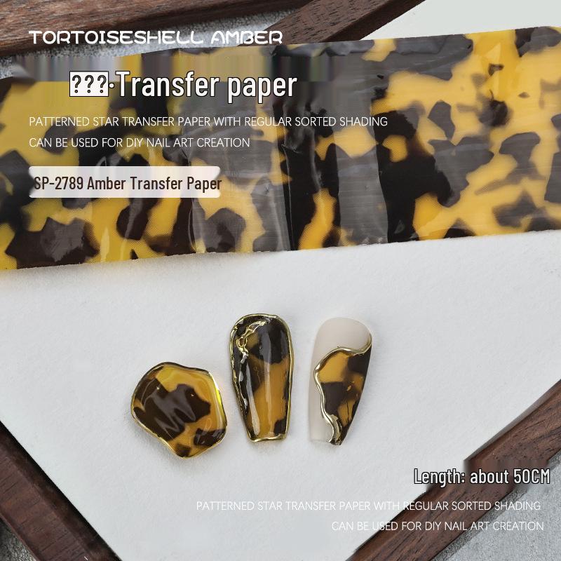 

Наклейки для переноса дизайна ногтей из янтаря черепахового цвета - Звездное небо, леопардовый принт, омбре для осени/зимы.