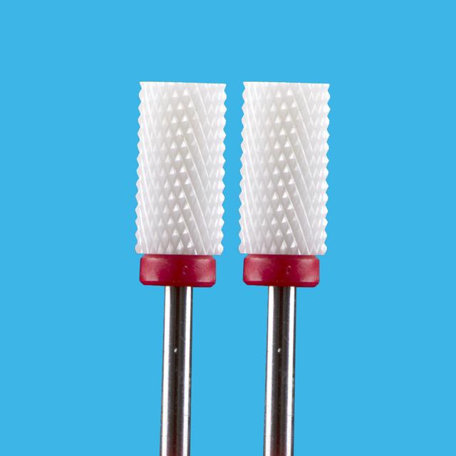 2 PCS Ceramic Milling Cutter For Manicure Machine Set Nail Drill Bits Corundum Mill Cutters Nails Pedicure Bit Sanding Cap
