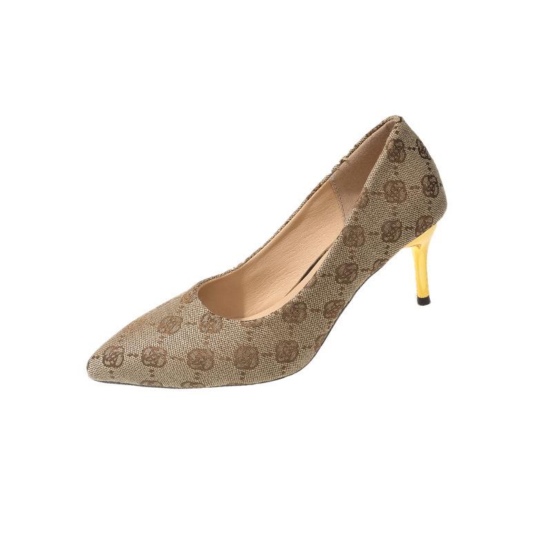 2025 Autumn New High Heels Women's Fashion Temperament European and American Style Pointed Shoes Children's Thin Heels Women's Shoes Single Shoes Wome