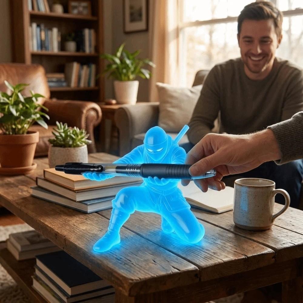 Ninja Character Luminous Ninja Pen Holder Multi-Functional Desk Ninja Ornament Pencil Rack Gift