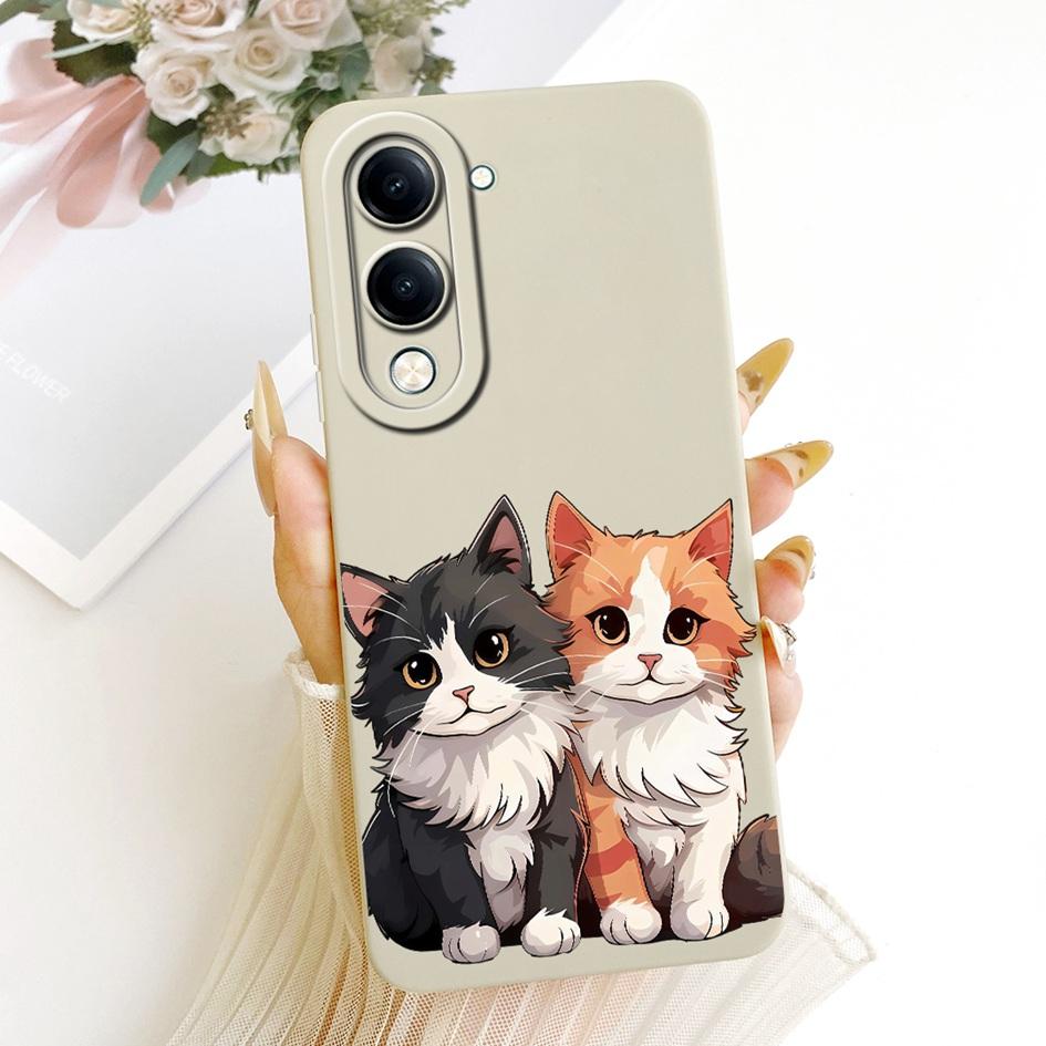 Case For Vivo Y04 Y29s Y19e Y19 2025 Cover V2430 V2446 V2432 Cute Cartoon Cat Rabbit Soft Cover For Vivo T4 Lite V2509 Protector