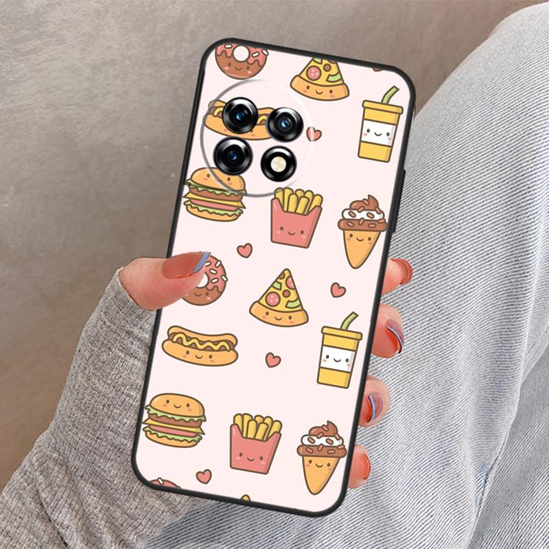 French Fries Burger Pizza Cover For OnePlus Nord 4 3 CE 2 Lite N20 N10 N30 OnePlus 8T 10T 13 13R 12 12R 11 10 Pro Case