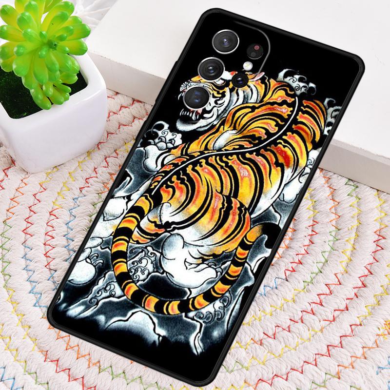 Japanese Tiger Silicone Phone Case For Samsung Galaxy note 10 pro S26 S25 S24 S23 S22 S21 Plus S25Ultra Capa Cover