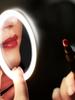 LED Cosmetic Mirror with Light, Portable Mini Pocket Size, USB Rechargeable, Touch Control Light Supplement