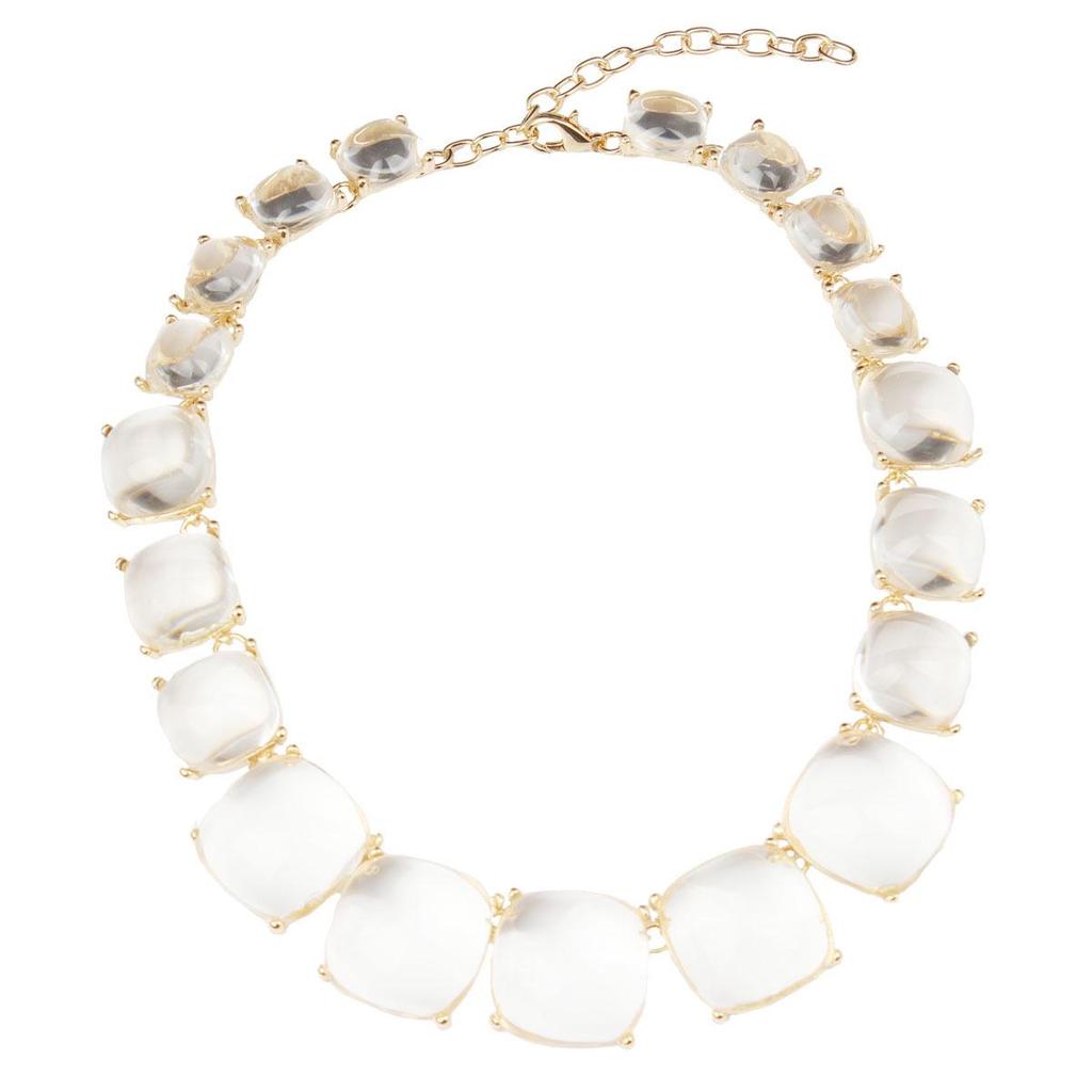 Handgefertigtes Acryl-Farbblock-Halsketten- & Ohrring-Set - Vielseitiger Kristallschmuck für Damen