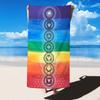 Chakra Beach Towel Rainbow Color Meditation Yoga Print Spiritual Design Quick Dry Soft Microfiber Bath Towel For Women Men