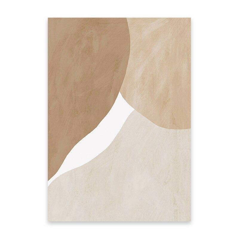 Abstraktes Boho Beige Rouge Geometrisches Wandkunst Poster Minimalistische Leinwandbilder für Wohnzimmer Heimdekoration