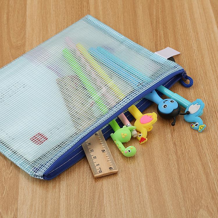 A4 Waterproof Grid Zipper Bag: Creative Stationery & Document Holder