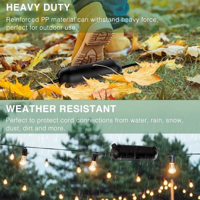 Outdoor Extension Cable Safety Cover, Waterproof Sealed and Weather Proof Electrical Connection Box Indoor and Outdoor Socket