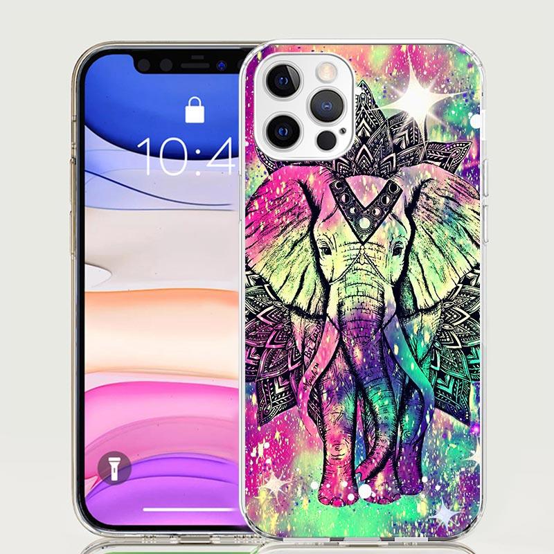 Elephant Mandala Aztec Phone Case For iPhone 17 Air 16 15 Plus 11 14 Pro Max 13 Mini 12 7 8 + SE Pattern Art Customized Cover 17
