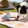 Dog Plush Animal Toy Squeaky Puppy Head Chew Elephant Monkey Toy Interactive Rope Knot Teething Toy