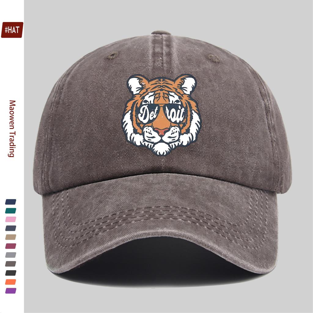 pc Tiger Retro Mascot Pattern Printed Baseball Cap Spring Summer Suitable Sun Hat Comfortable Lightweight Decorative Hat Adj