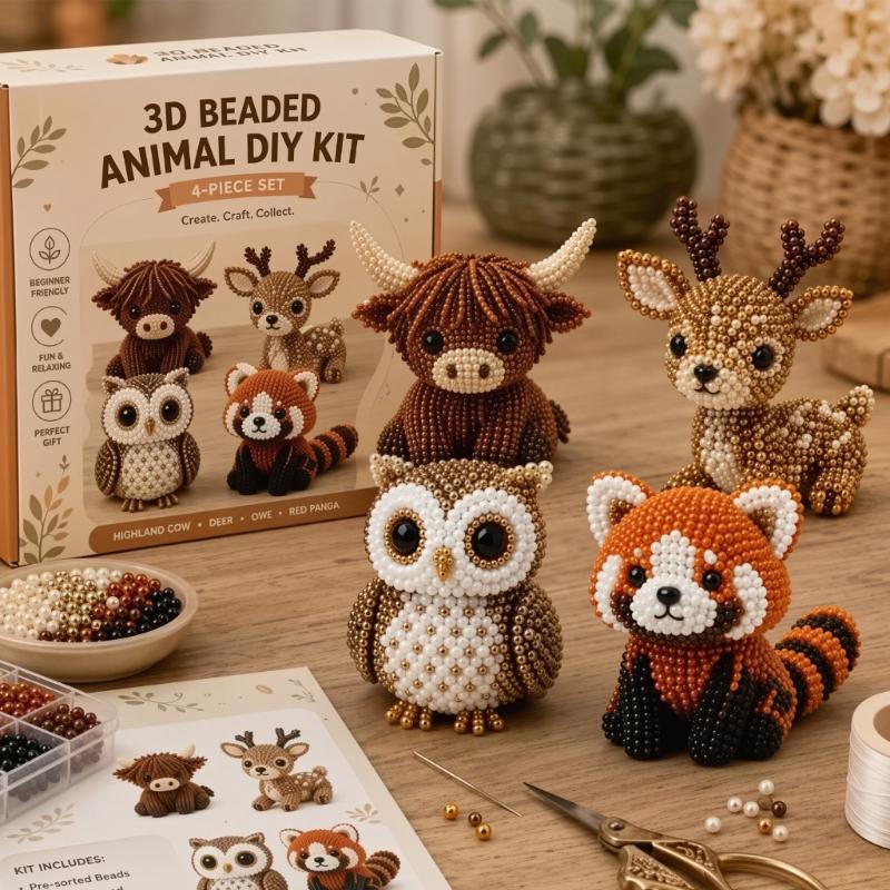 3D Beaded Animals Complete Set For Kids Room Decoration Educational Toy For Kids Classroom Activity