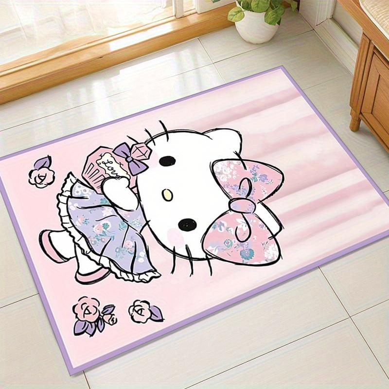 

1 шт. Коврик-платье Hello Kitty с цветочным принтом - Милый декор для дома, Ковер для офиса, Идея для подарка на день рождения Ideaz132 60cm by 90cm