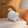Figurine de Chat Rondouillard Mignon qui Baîlle Imprimée en 3D, Noir Blanc, Base Large Stable Anti-Basculement, Décor de Bureau pour Animalerie Chambre à Coucher & Anniversaire d'Amoureux des Chats
