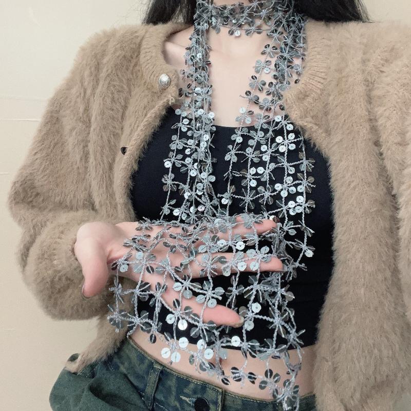 Sequins Belly Dance Belt Jazz Dance Tassels Hip Scarf Street Dance Show Costumes Waist Chain Accessories