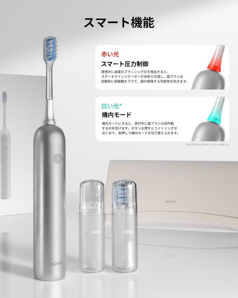 MOVA Fresh Pro Electric Toothbrush App Compatible Sonicare Adult Rechargeable Electric Toothbrush Bath Brush Method Replacement Brush Head IPX7