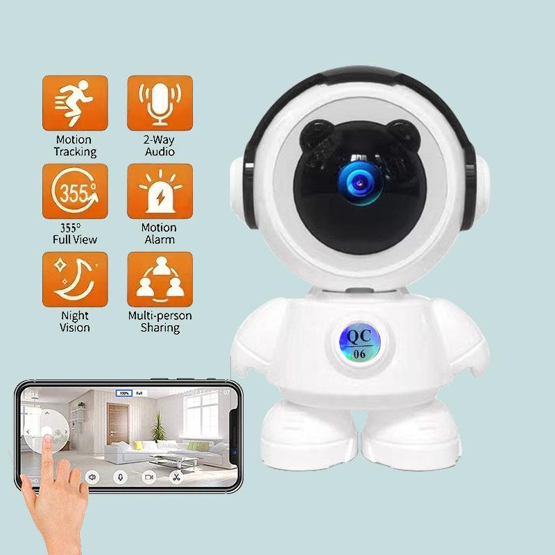 

5G Wireless HD Camera Spaceman Home Robot: Mobile Remote, Night Vision 16GB TF Card