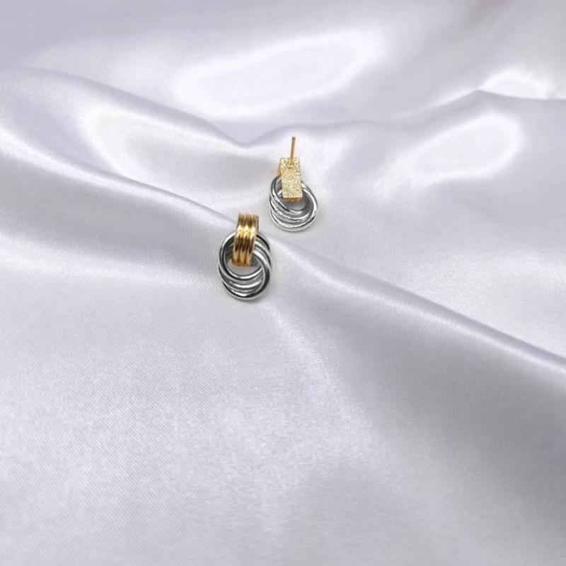 Elegant Gold Silver Knot Earrings Geometric Drop Dangle Long Link Statement Ear Pendant Jewelry for Fashion Women