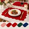 Solid Color Irregular Placemats 47×35cm Kitchen Placemats Vintage Velvet Placemats