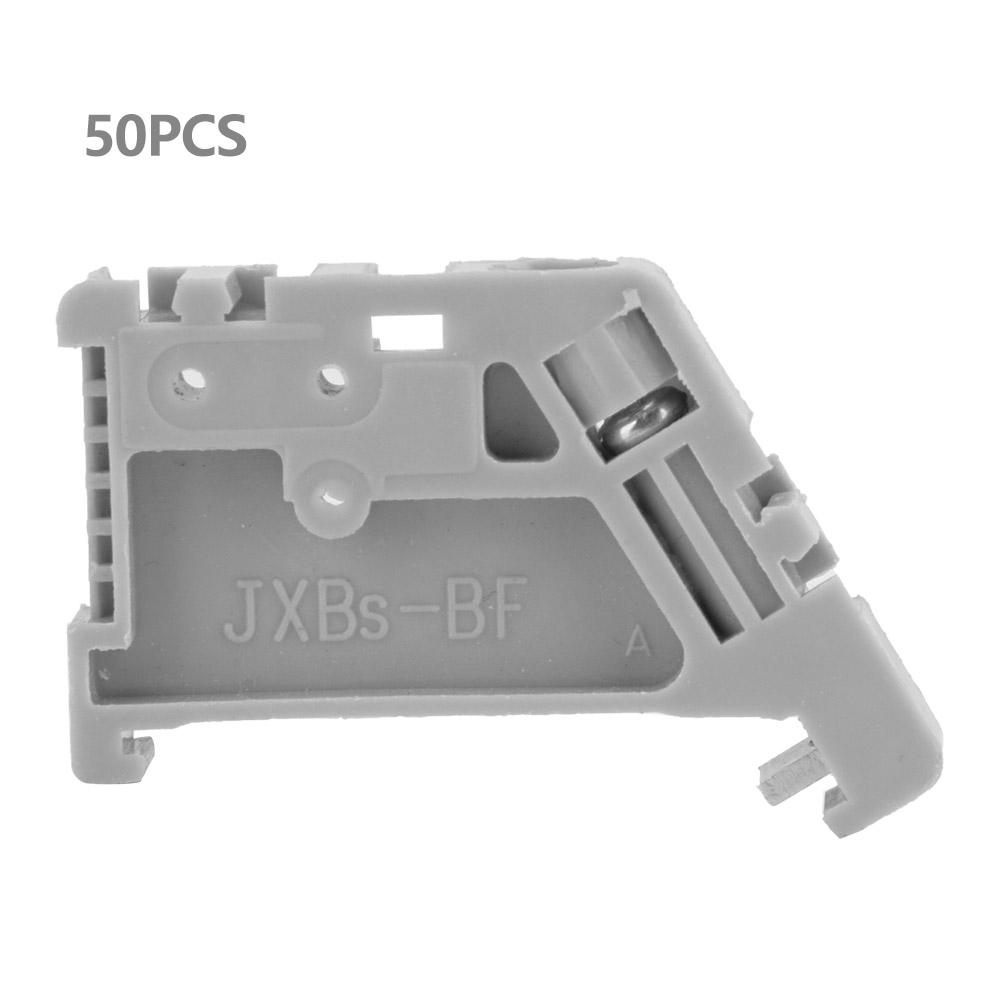 

50pcs 35mm DIN Rail Terminal Block End Stopper Mounting Clips Gray (Model 13)