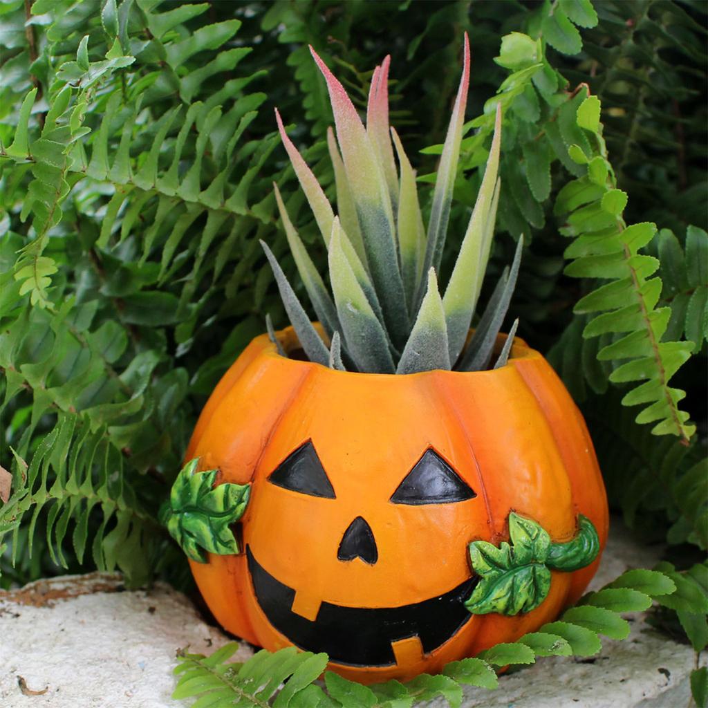 Kürbis Blumentopf Harz Kürbis Sukkulenten Blumentopf Pflanzgefäß Halloween Dekoration für Zuhause Büro