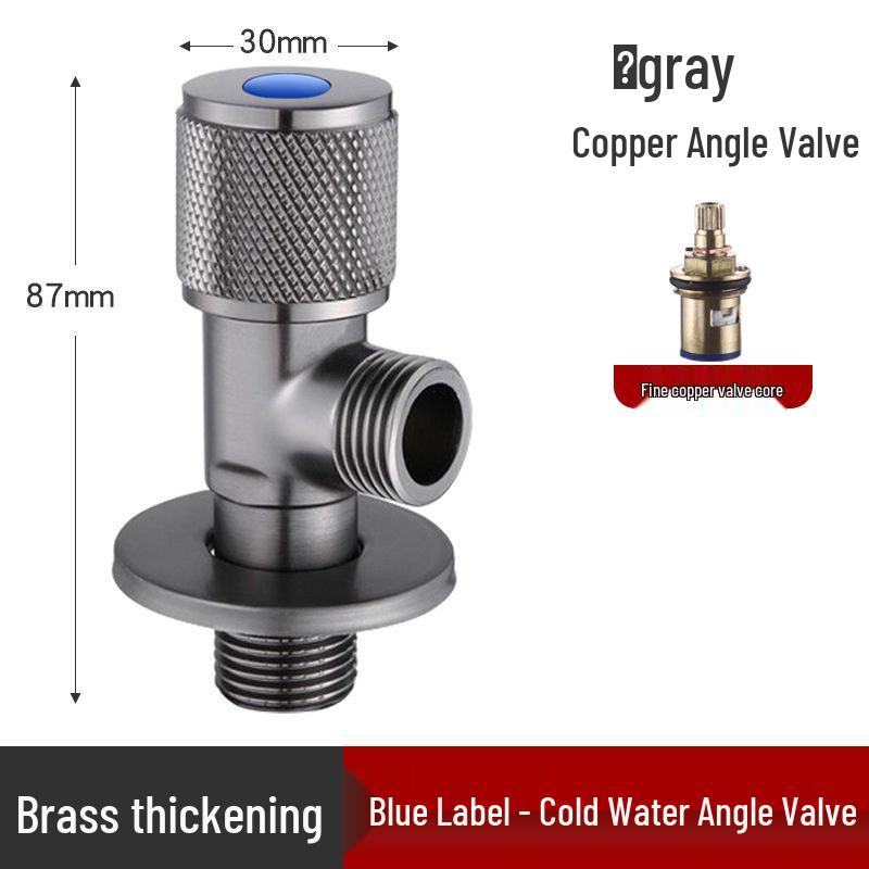 Gun Grey Stainless Steel Three-Way Toilet Water Heater Valve