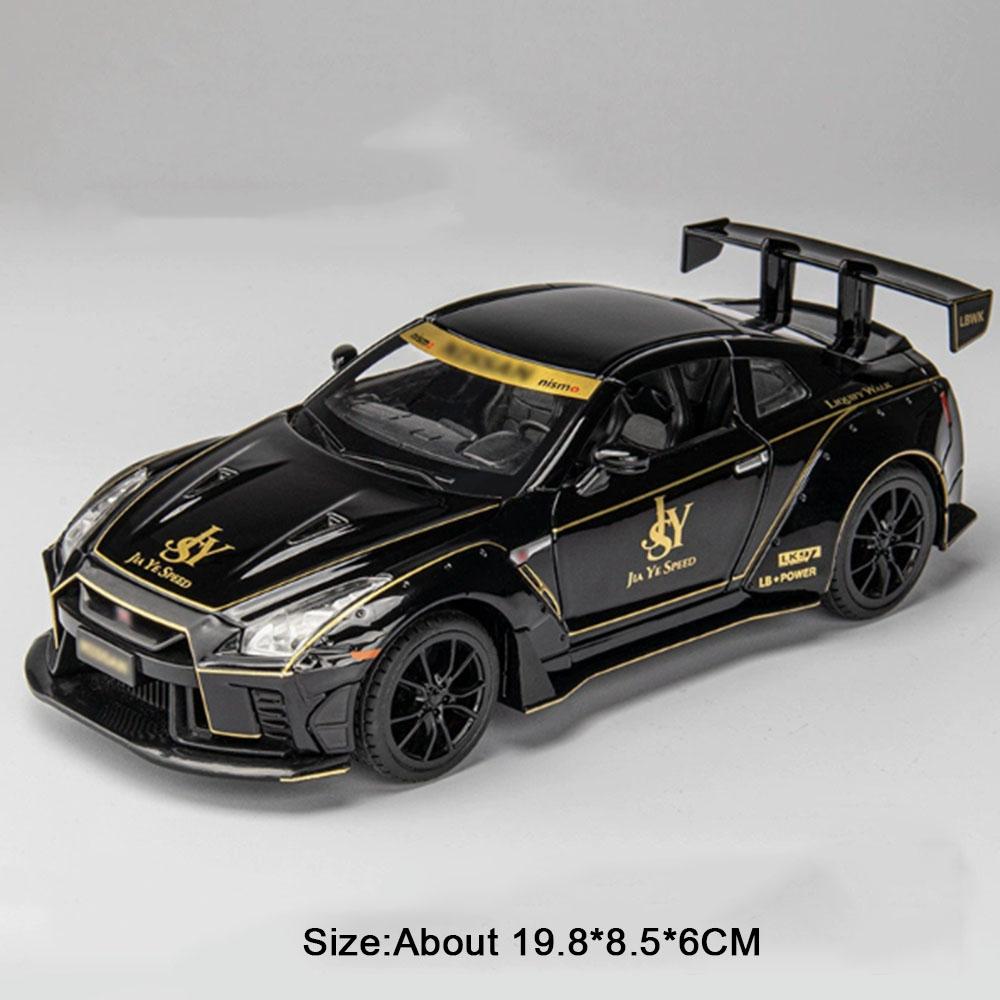 1:22 P1 GTR Model Toy Diecast Alloy Cars Doors Opened Front Wheel Steering Sound Light Pull Back Sports Car Kid Birthday Present