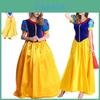 Beautiful Snow White Women Costume Princess Dress With Bustle And Matching Headband For Parties