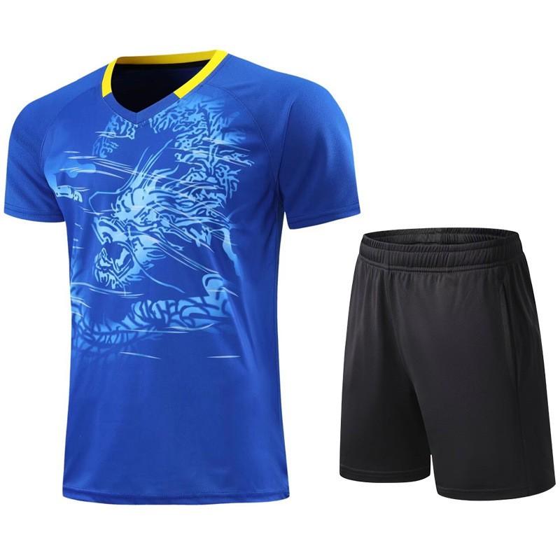 Quick-Dry Moisture-Wicking Badminton Shirt Set Men Women Short Sleeve Sport Top Training Jersey