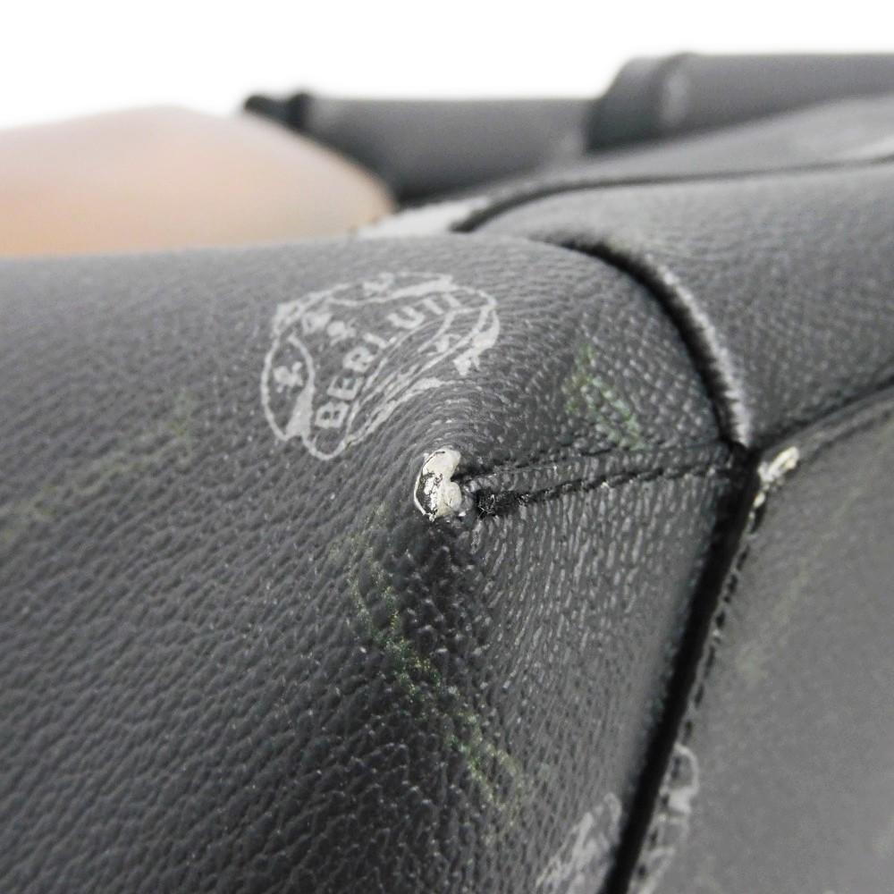 Used 11828 Hiker Daypack 7927 New Logo Emblem Signature Cocoa Brown Crest Black Made in Italy Men's from Japan AUTHENTIC