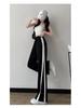 Women's Spring/Summer Plus Size Slimming Wide-Leg Straight Pants - Trendy High-Street Loose Casual Floor-Length Design