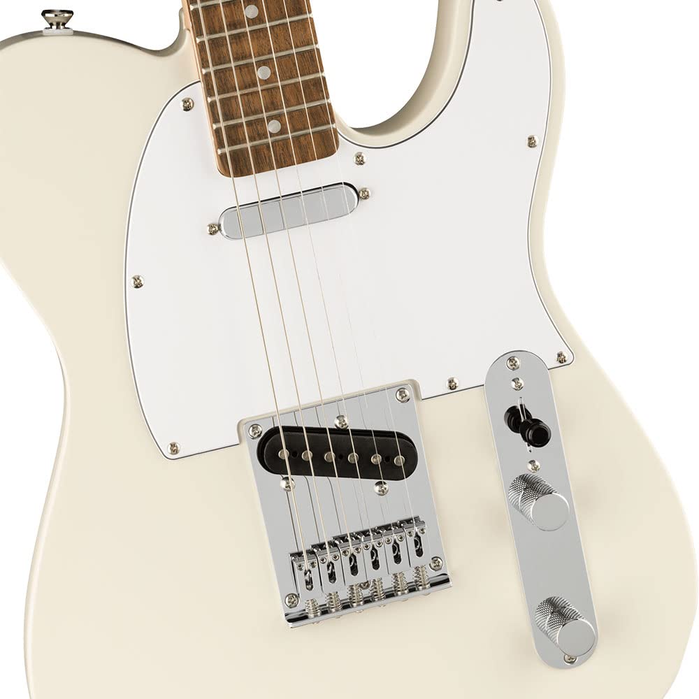 Squier by Fender Affinity Series™ Telecaster Electric Guitar, Laurel Fingerboard, White Pickguard, Olympic White with Soft Case