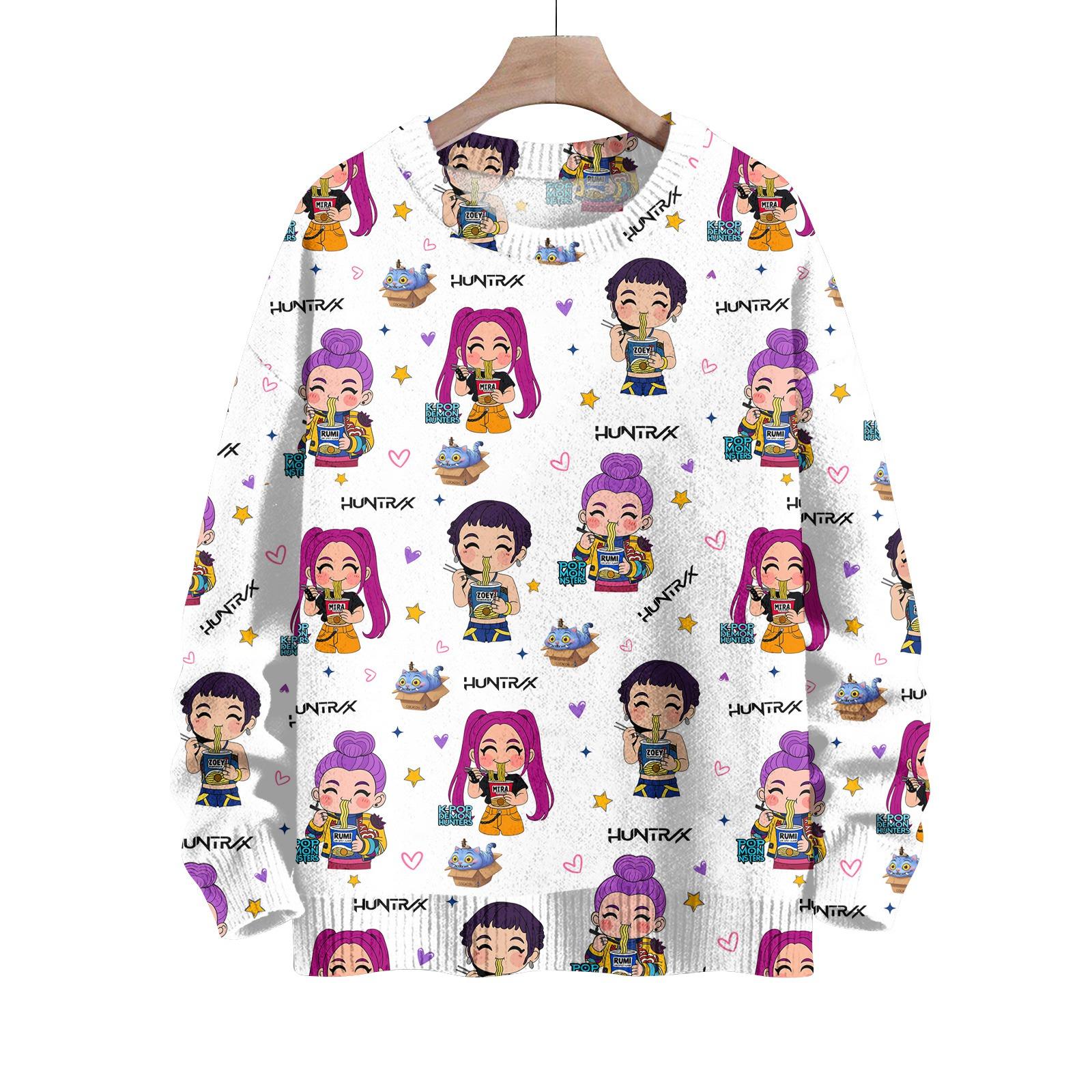 

Свитшоты для женщин Вязаный свитер Милая рубашка Осенний круглый вырез Пуловер Топы L белый