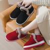 2024 Men's Non-Slip Warm Cotton Slippers with Heels, Plus Velvet, Thick Soles for Outdoor and Cold-Proof Wear