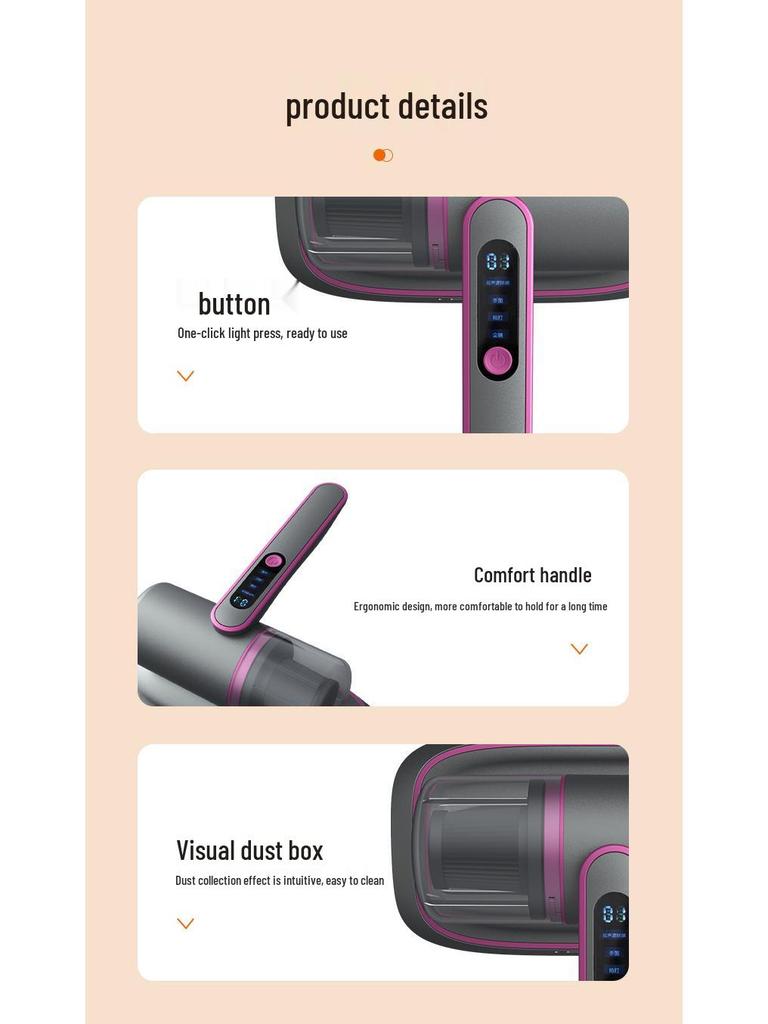 Wireless UV Vacuum Cleaner: High Suction Power, Efficient Mite Remover